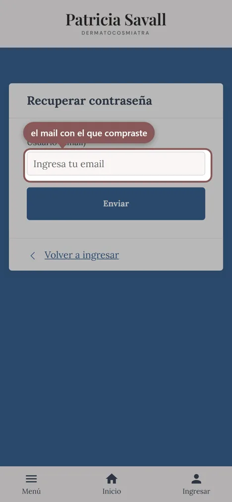Solo te pide tu mail