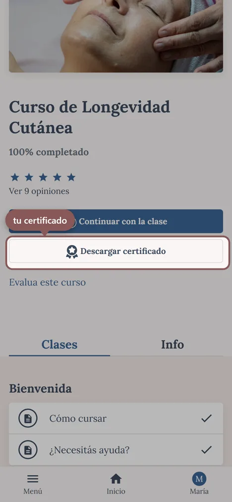 El curso terminado