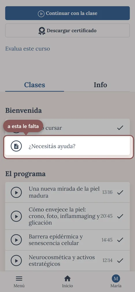 Acá quedó una clase sin marcar