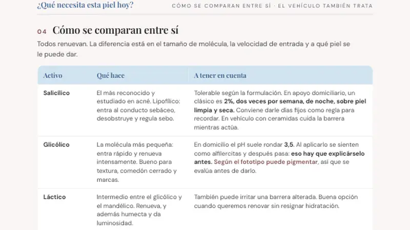 Guía de activos para piel acneica