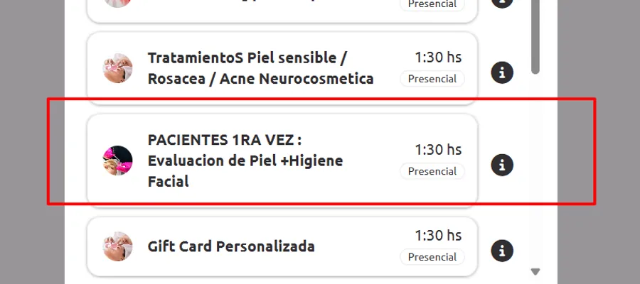 Eleg&iacute; Pacientes 1ra vez en la agenda online